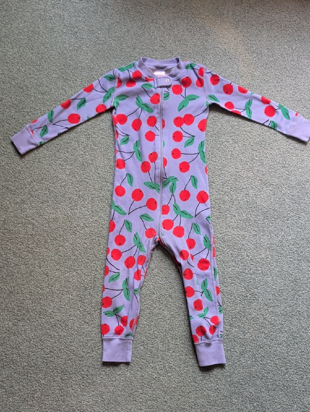Hanna Andersson Lavender Cherry-Print Zip Sleeper Pajamas